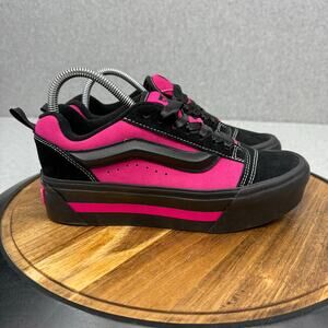 Vans Knu Skool Platform Women’s Size 8.5 Black Pink Stacked Casual Sneakers